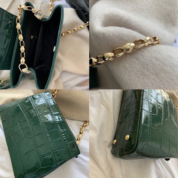 Trending Fall 2019 | Green Leather Gold Chain Bag - Picture 4 of 8
